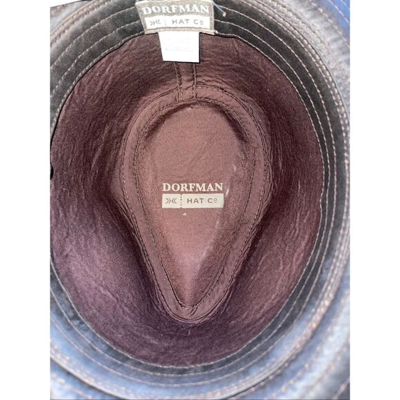 Dorfman Pacific M Weathered Brown Cotton Fedora Indiana Jones Hat - Picture 4 of 7
